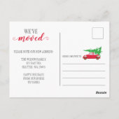 キュートクリスマスカー引っ越しましたホリデームービング ポストカード (裏面)