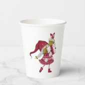 キュートクリスマスガール格言イラストレーション 紙コップ (裏面)