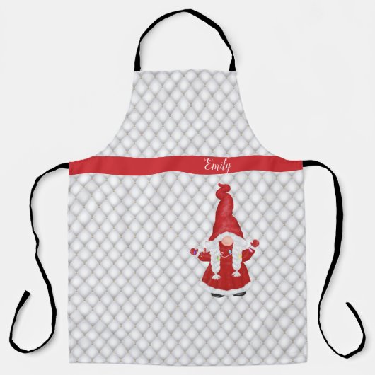 キュートクリスマスガール格言 パーソナライズされた エプロン (正面)