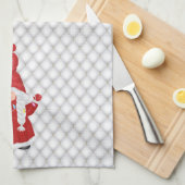 キュートクリスマスガール格言 パーソナライズされた キッチンタオル (四つ折り)