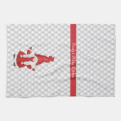 キュートクリスマスガール格言 パーソナライズされた キッチンタオル (横)