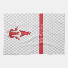 キュートクリスマスガール格言 パーソナライズされた キッチンタオル