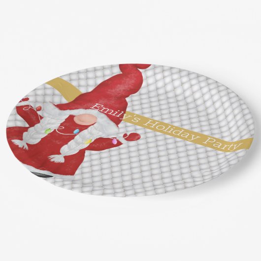 キュートクリスマスガール格言 パーソナライズされた ペーパープレート (アングル)