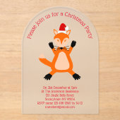 キュートクリスマスキツネカスタム アクリル招待状 (正面)