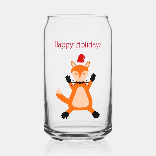 キュートクリスマスキツネカスタム ガラス缶 (正面)