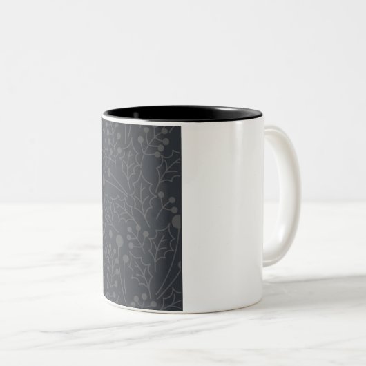 キュートクリスマスキツネ図解入りの、写真付きのキツネアートキュートキツネP ツートーンマグカップ (正面右)