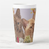 キュートクリスマスキテンス/猫好きホリデー カフェラテマグ (正面)