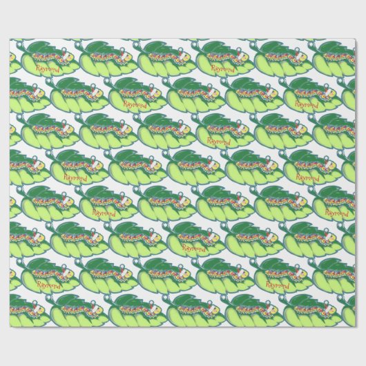 キュートクリスマスキャタピラーパターカスタムンの休日 ラッピングペーパー (フラット)