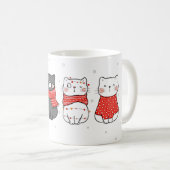 キュートクリスマスキャッツマイオウィカタマスフェスティバル猫科の動物 コーヒーマグカップ (正面右)