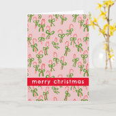 キュートクリスマスキャンディカネスクリスマススウィートホリデー カード (黄色い花)