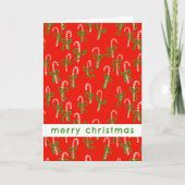 キュートクリスマスキャンディカネスクリスマススウィートホリデー カード (正面)