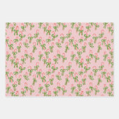 キュートクリスマスキャンディカネスクリスマスホリデーピンク ラッピングペーパーシート (正面)