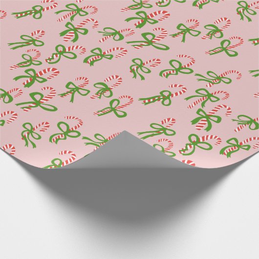 キュートクリスマスキャンディカネスクリスマスホリデー ラッピングペーパー (角)