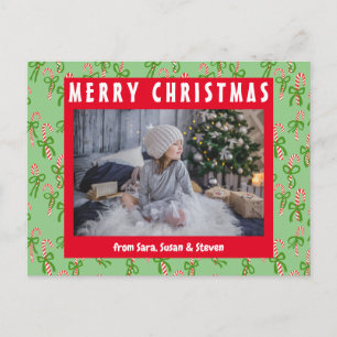 キュートクリスマスキャンディキャンズクリスマスホリデーカスタム ポストカード