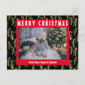 キュートクリスマスキャンディキャンズクリスマスホリデーカスタム ポストカード (正面)