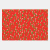 キュートクリスマスキャンディキャンズクリスマスホリデーバラエティ ラッピングペーパーシート (正面)