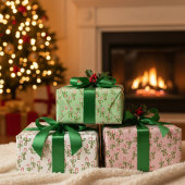 キュートクリスマスキャンディキャンズクリスマスホリデーバラエティ ラッピングペーパーシート