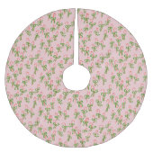 キュートクリスマスキャンディキャンズクリスマスホリデーミンティ ブラッシュドポリエステルツリースカート (正面)