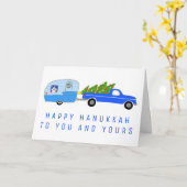 キュートクリスマスキャンパートラックトレーラーヴィンテージRV カード (黄色い花)