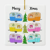 キュートクリスマスキャンパーヴィンテージトレーラーRVクリスマス セラミックオーナメント (裏面)