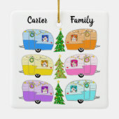 キュートクリスマスキャンパーヴィンテージトレーラーRVクリスマス セラミックオーナメント (裏面)