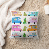 キュートクリスマスキャンパーヴィンテージモーターホームRVクリスマス クッション (ブランケット)