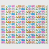 キュートクリスマスキャンパーヴィンテージモーターホームRVクリスマス ラッピングペーパー (フラット)