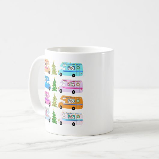 キュートクリスマスキャンパーヴィンテージRVモーターホーム コーヒーマグカップ (正面左)