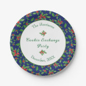 キュートクリスマスクッキー交換パーティー名前をカスタムする ペーパープレート (正面)