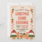 キュートクリスマスクッキー交換招待状 招待状 (正面)