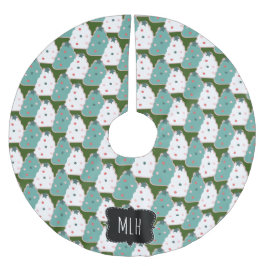 キュートクリスマスクッキー振りかけドットファミリーイニシャル ブラッシュドポリエステルツリースカート