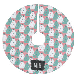 キュートクリスマスクッキー振りかけドットファミリーイニシャル ブラッシュドポリエステルツリースカート