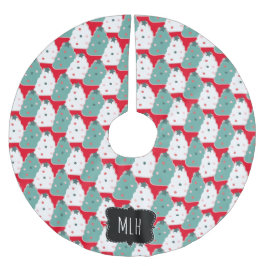 キュートクリスマスクッキー振りかけドットファミリーイニシャル ブラッシュドポリエステルツリースカート