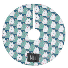 キュートクリスマスクッキー振りかけドットファミリーイニシャル ブラッシュドポリエステルツリースカート