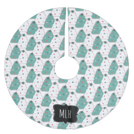 キュートクリスマスクッキー振りかけドットファミリーイニシャル ブラッシュドポリエステルツリースカート