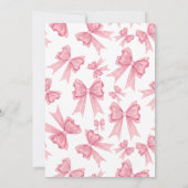 キュートクリスマスコケットピンクボウブライダルシャワー 招待状 (裏面)