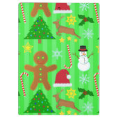 キュートクリスマスコラージュのホリデーパターン クリップボード (裏面)