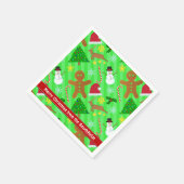 キュートクリスマスコラージュのホリデーパターン スタンダードカクテルナプキン (角)