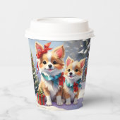 キュートクリスマスコーギスホリデーディライト 紙コップ (正面)