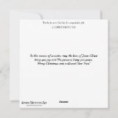 キュートクリスマスゴールデンレトリバーパピースクリスチャン シーズンカード (裏面)