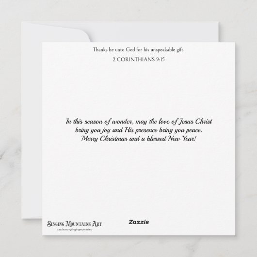 キュートクリスマスゴールデンレトリバーパピースクリスチャン シーズンカード (裏面)