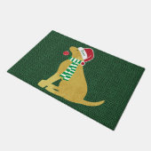 キュートクリスマスゴールデンレトリバーホリデーカスタム ドアマット (アングル)