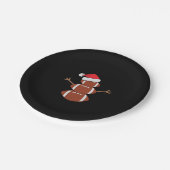 キュートクリスマスサッカー雪だるまサンタハットおもしろい ペーパープレート (アングル)