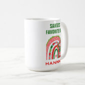 キュートクリスマスサンタお気に入りの小妖精や小人 コーヒーマグカップ (正面右)