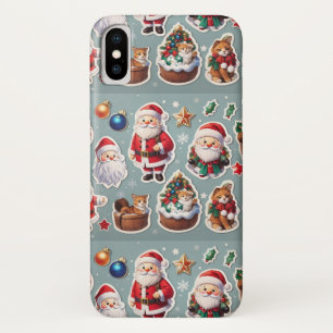 キュートクリスマスサンタクロース&ホリデーペットフェスティバル iPhone X ケース