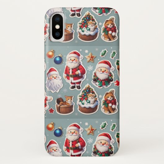 キュートクリスマスサンタクロース&ホリデーペットフェスティバル Case-Mate iPhoneケース (裏面)