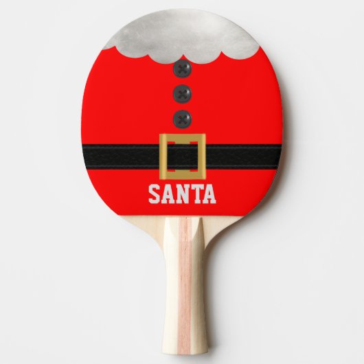 キュートクリスマスサンタスーツおもしろいフェスティバルレッド 卓球ラケット (正面)