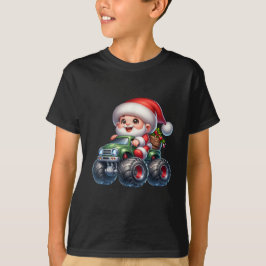 キュートクリスマスサンタトラクタークリスマス Tシャツ