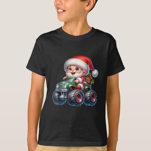 キュートクリスマスサンタトラクタークリスマス Tシャツ (正面)