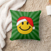 キュートクリスマスサンタハッピー顔 クッション (ブランケット)